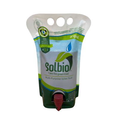 Solbio 1.6L x40 shots 100% natural toilet fluid for motorhomes, caravans and boats