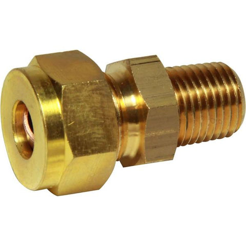 Brass Compression Union (1/4" NPT Male to 3/8" Compression)