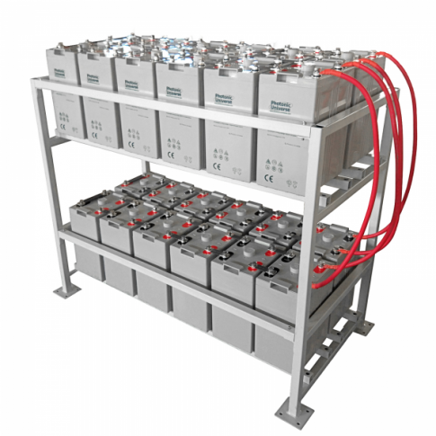 24kWh 48V 500Ah AGM deep cycle battery bank with metal racking (24 x 2 ...
