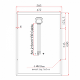 60W 12V dual battery solar kit for camper / boat with controller and cable
