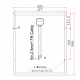 50W 12V dual battery solar kit for camper, boat, yacht with controller and cable