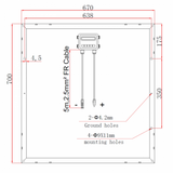 160W (80W+80W) solar panels with 2 x 5m cable