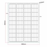 100W Black Reinforced semi-flexible solar panel with round rear junction box and 3m cable, with durable ETFE coating