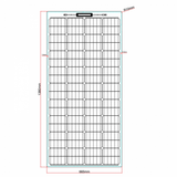 160W black reinforced semi-flexible solar panel with a durable ETFE coating