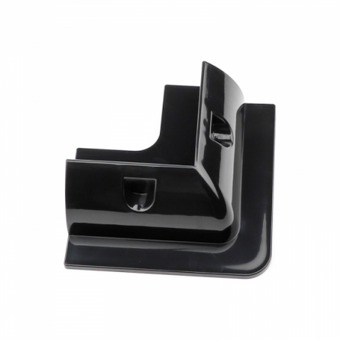 Set of 4 lightweight black plastic corner mounting brackets for campervan, caravan, motorhome, boat or any flat roofs and surfaces