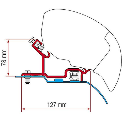 Fiamma Adapter Bracket Kit for Ducato / Jumper / Boxer H3 After 06