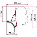 Fiamma F45 Bracket for VW T5/T6 Transporter poptop RHD - Deep Black