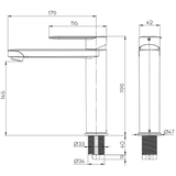 Reich Linnea L Kitchen Tap Chrome with 25cm Uniquick pipe