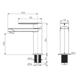 Reich Linnea L Kitchen Tap Black with 25cm Flexi Hose with rigid fittings