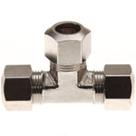 3/8" Compression Tee Nickel Plated Brass