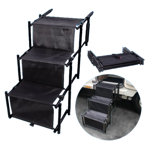 Folding dog step ladder for boot or motorhome caravan