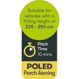 Quest Falcon 260 poled porch awning