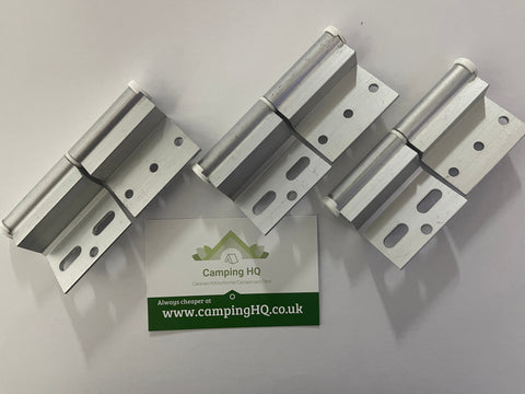 x3 Ellbee Static Caravan Door Hinges Left Hand Aluminium set of 3