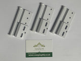 x3 Ellbee Static Caravan Door Hinges Right Hand White set of 3