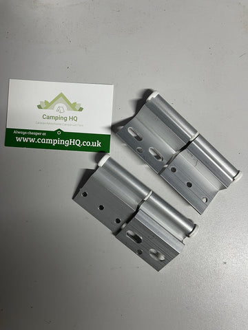 Pair Ellbee Static Caravan Door Hinge Left Hand silver Aluminium x2 L/H