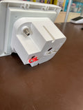 External 240v Socket power outlet white with 12v TV & SAT connections