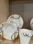 16pc Multi swirl  tempered glass dinner set