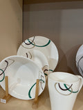 16pc Multi swirl  tempered glass dinner set