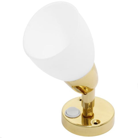 AAA LED Adjustable Reading Light Frost Shade Brass 10-30V