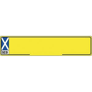YELLOW REFLECTIVE SCOT/BLUE BORDER