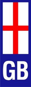 W4 Gb Plate England Upright Sticker