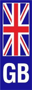 W4 Gb Number Plate Union Jack Upright Sticker