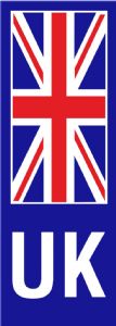 W4 UK PLATE STICKER U/JACK WHITE 40 x 110mm