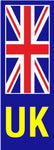 W4 UK PLATE STICKER U/JACK YELLOW 40 x 110mm
