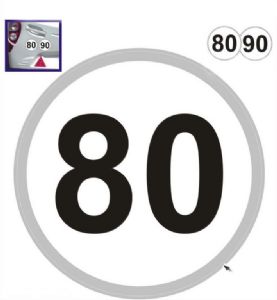 W4 FRENCH SPEED LIMIT STICKERS 80 & 90 KPH