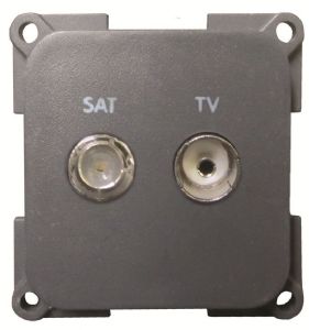 Cbe Tv & Satellite Socket Grey