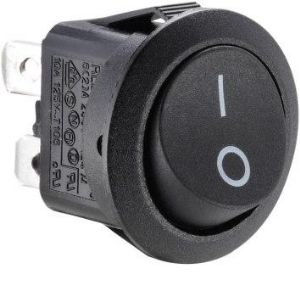 W4 250V Round Double Rocker Switch On/Off Black