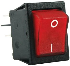 W4 250V Double Pole Rockeron/Off Illuminated Red