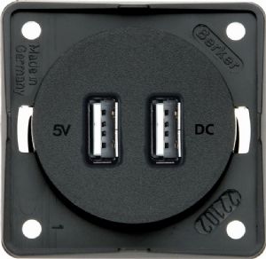 Berker Twin Usb Charging Point Anthracite