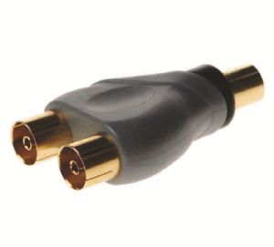 MAXVIEW 2 WAY COAX Y SPLITTER GOLD
