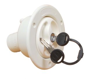 WATER FILL CAP ASSEMBLY WHITE INC BARREL & KEYS