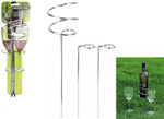 Garden Picnic Wine Bottle & x2 Glass Holders Festival Camping