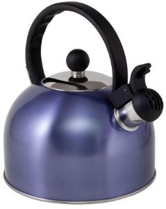 Via Mondo 2L Lavender Stainless Steel Whistling Kettle Camping Caravan Motorhome