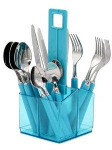 AQUA 16PC CUTLERY SET & HOLDER
