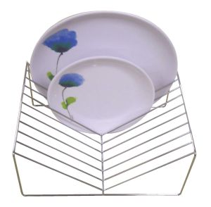 WIRE PLATE RACK (CHROME)