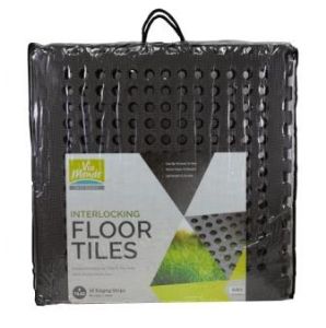 VIA MONDO D/GREY INTERLOCKING FLOOR TILES (8) 60x60x1cm
