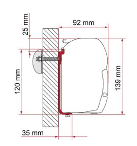 F45/F70 ADAPTER KIT AS 400 3 PIECES 4.5M-5M AWNINGS
