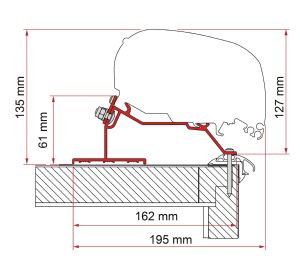 F80/F65 ADAPTER KIT CARAVAN ROOF 320