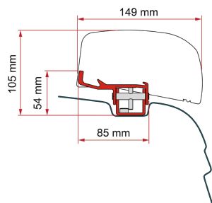 F40 Van Adapter Vwt5/T6 - Deep Black - Lhd