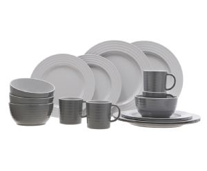 travellife rota tableware set grey 16 pieces camping camper