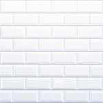 Reco Bevelled White Tile Wall Panel PVC 2440(W) x 1220mm(H) Grey Grout