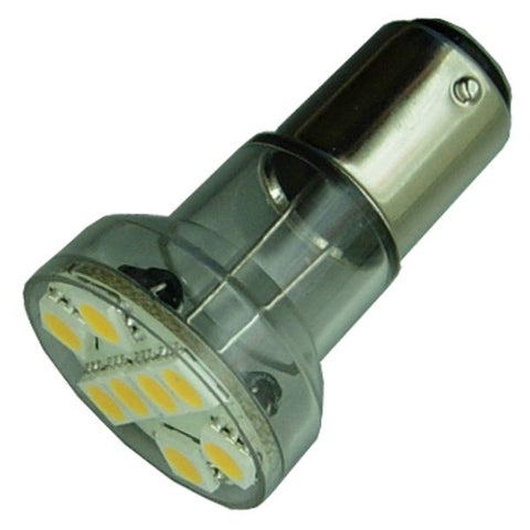 9 LED BA15D Long Neck Spot Bulb Cool White