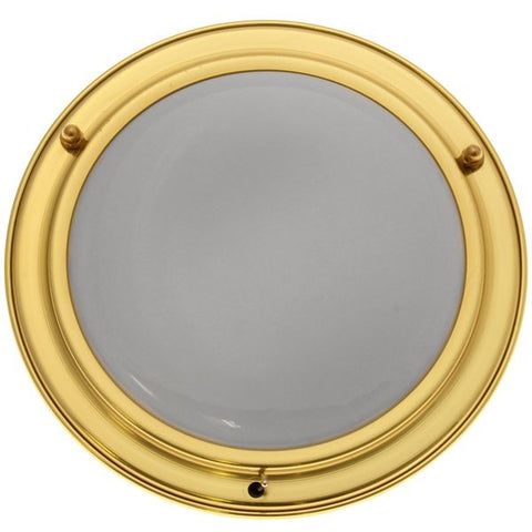6-1/2" Recess Light LED Brass Opal Switched (Cool White)