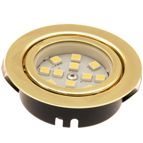 Gold (Brass) Recessed LED Downlight Unswitched (Warm White)