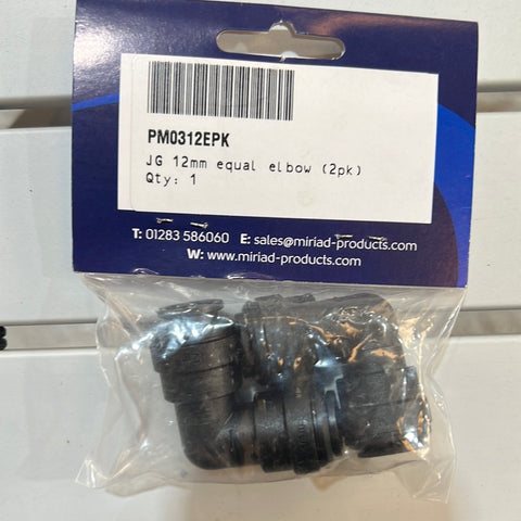 Miriad JG 12mm equal elbow 2pk