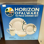 16pc Multi swirl  tempered glass dinner set
